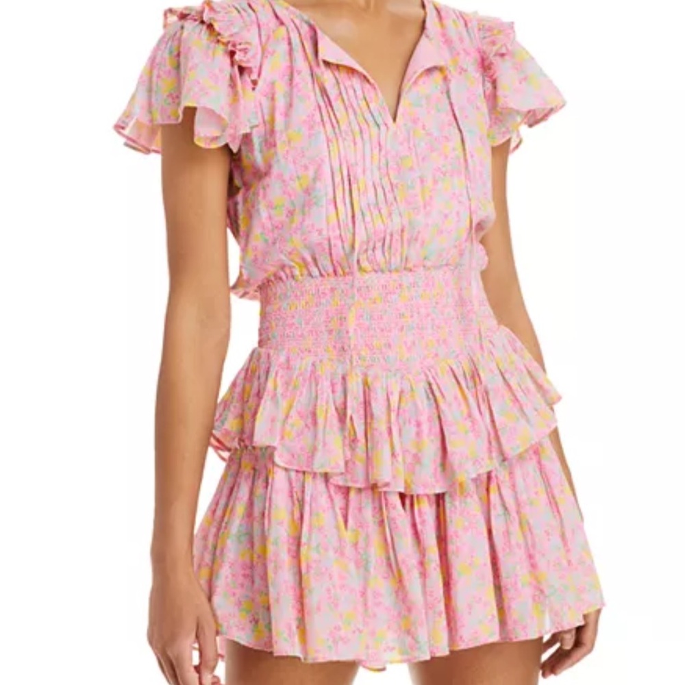 LoveShackFancy Pink Floral Dress